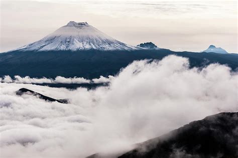 Volcano Cotopaxi Above Clouds Seen From Los Illinizas Ecuador South