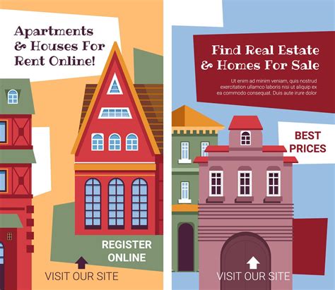 Apartments And Houses For Rent Online Banners 22908511 Vector Art At