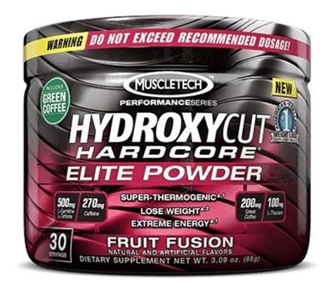 Hydroxycut Hardcore Elite Powder 30 Serv Quemador De Grasa Cuotas