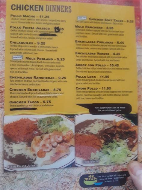 Menu At Fiesta Tapatia Restaurant Granger Heritage Square Dr