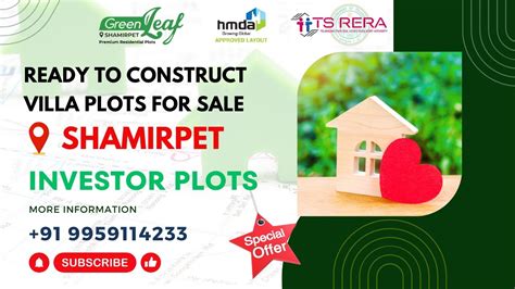 HMDA RERA Approved Gated Community Villa Plots For Sale Shamirpet