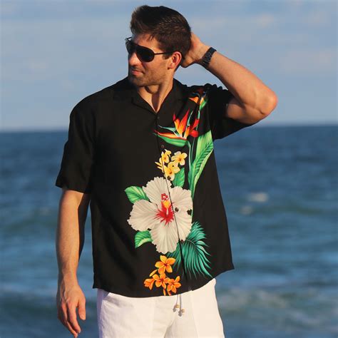 Hawaiian Shirt - Tropic Cascade - Black