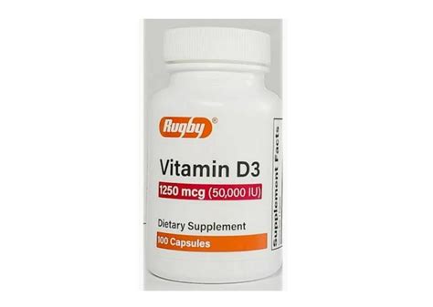 Vitamin D3 50000 Iu100 Capsules Per Bottle Beachwood Medical Supplies