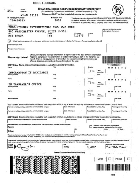 File Texas Franchise Tax Report Online