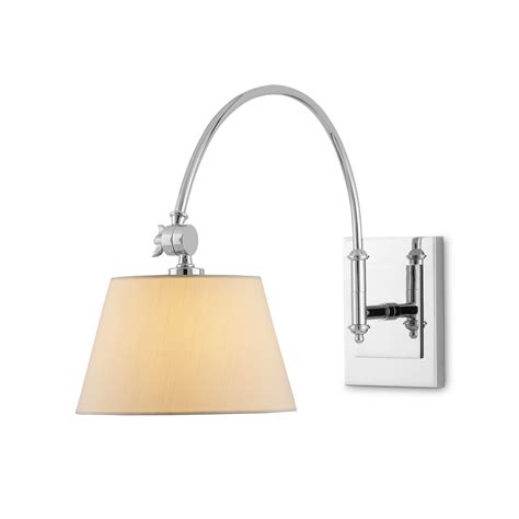 Ashby Nickel Swing Arm Wall Sconce White Shade France And Son