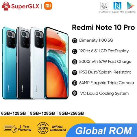 Xiaomi Redmi Note 10 Pro 5g Global Rom 98 New Nfc 128gb256gb