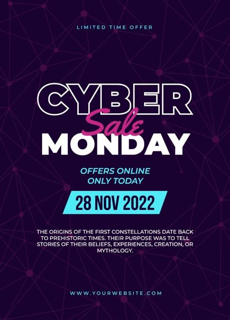 Free Futuristic Cyber Monday Sale Poster Template