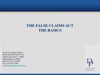 PPT Understanding False Claims Act In Healthcare PowerPoint