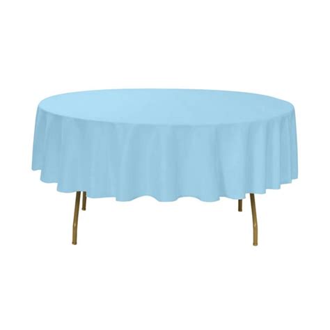 Your Chair Covers 90 Inch Round Polyester Tablecloth Light Blue