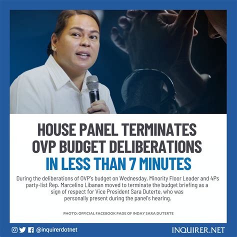 Inquirer On Twitter The Deliberation Of The Proposed OVP Budget For