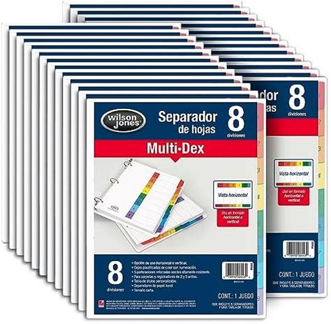 Wilson Jones Separadores De Carpeta Multidex Numerado Uso Vertical U