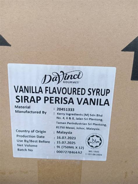 Da Vinci Gourmet Flavored Syrup Food Drinks Beverages On Carousell