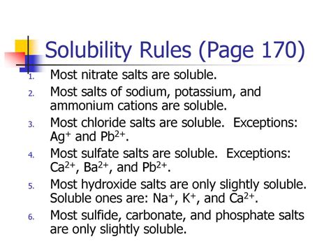 Solubility Rules Page 170 Ppt Download