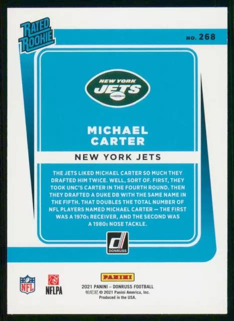 Recrue Donruss Michael Carter New York Jets Eur