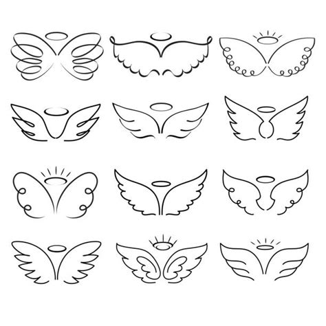 Angel Wings With Halo Drawings