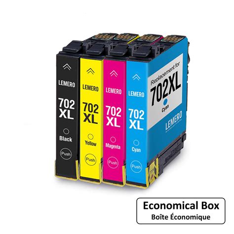 Epson 702 T702XL Compatible Ink Cartridge Combo High Yield BK C M Y