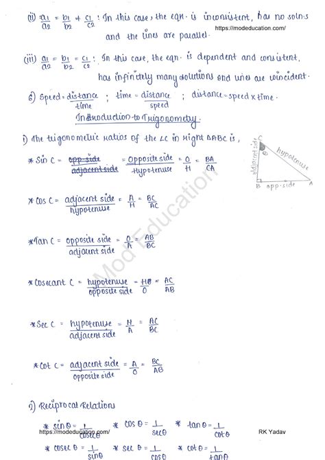 Maths Formulas For Class 10 Pdf Free Download Mod Education