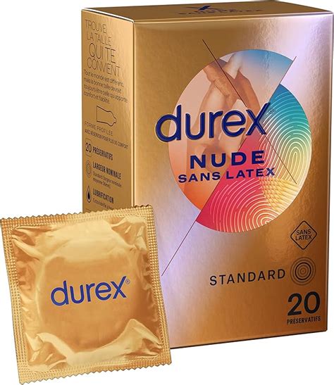 Durex Nude Sans Latex Pr Servatifs Extra Lubrifi S Taille Standard Convient Aux