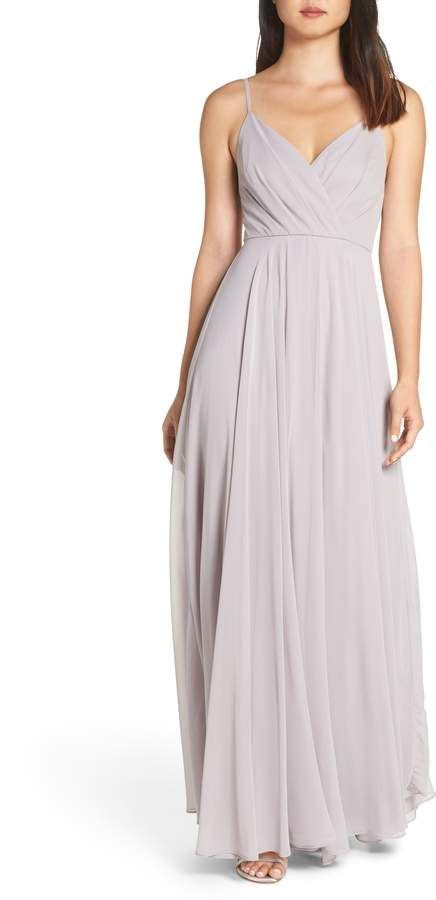 Lulus Surplice Chiffon A Line Gown Nordstrom Gowns A Line Gown