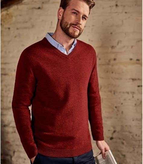 Chilli Mens Lambswool V Neck Knitted Sweater Woolovers Uk