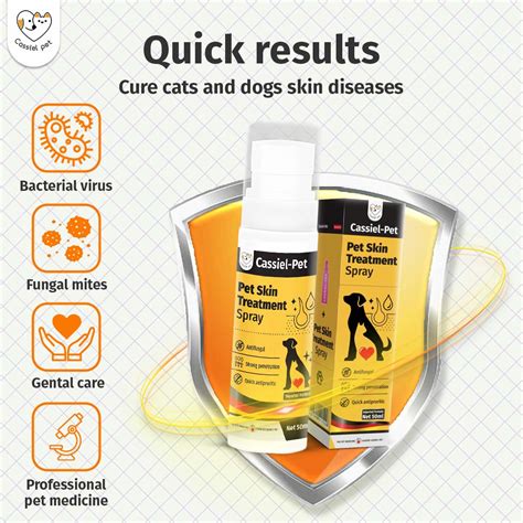 Cassiel Pet Antifungal Wound Spray For Itching Ringworm Mange Anti Tick