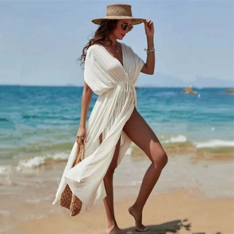 Woman Beach Cover Up Backless Dress Swimsuit Woman Summer Bikini Cover Ups Swimwear Beach