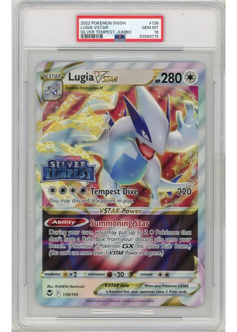 Lugia VSTAR Silver Tempest Stamp PSA 10 Gradede pokemon kort på