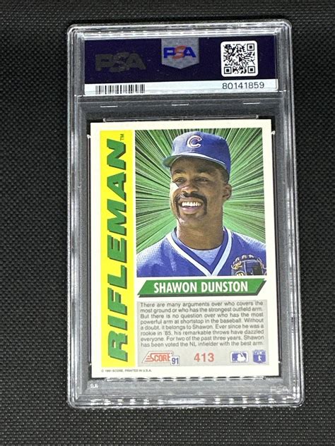 1991 Score 413 Shawon Dunston For Sale Online EBay