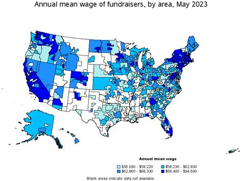 Map Of Annual Mean Wages Of Fundraisers By Area May