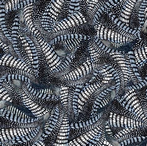 Cotton Fabric Animal Fabric Lakeside Loons Loon Feathers Black