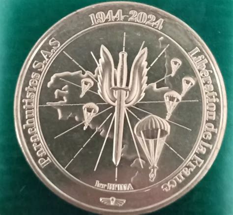 MÉDAILLE MONNAIE DE Paris 2024 PARACHUTISTES 1944 2024 LIBERATION DE LA