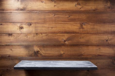 Premium Photo Shelf As Wooden Texture Wall