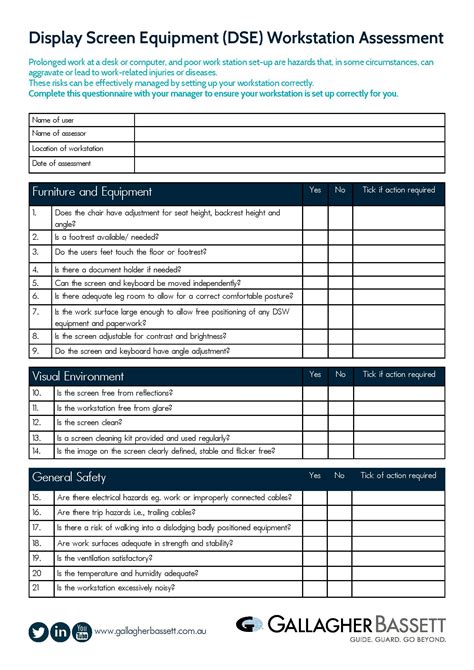 Questionnaire Ensure Your Workstation Is Set Up Correctly