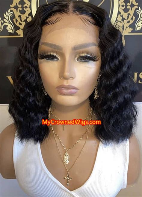 Brazilian Virgin Natural Wave Bob 360 Lace Frontal Wig Human Hair