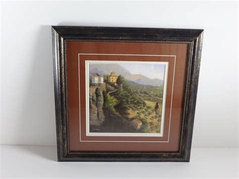 Framed Italian Landscape Print, Italian Countryside Painting Print ...