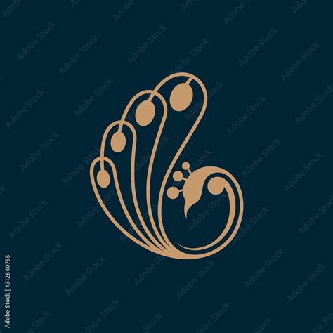 Peacock logo illustration with linear luxury style, simple minimalist peacock logo template ...