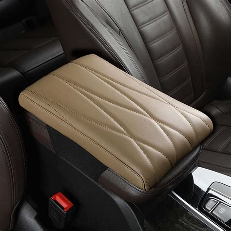 Uaebm Car Armrest Cushion With Memory Foam And Microfiber Leather