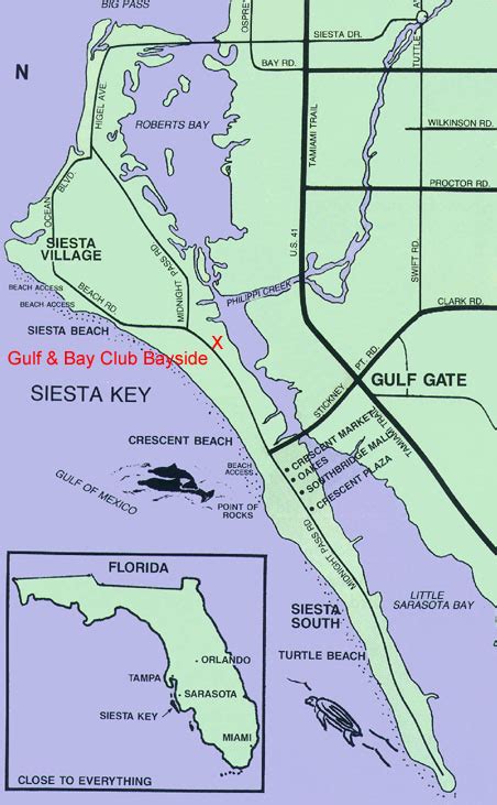 Siesta Key Vacation Condo Rentals Near Sarasota Florida Map