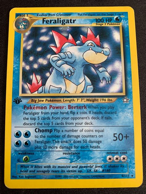 Pokemon Feraligatr 4111 Holo Rare 1st Edition Neo Genesis Near Mint Ebay