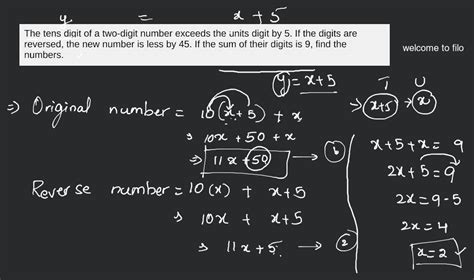 The Tens Digit Of A Two Digit Number Exceeds The Units Digit By 5 If The