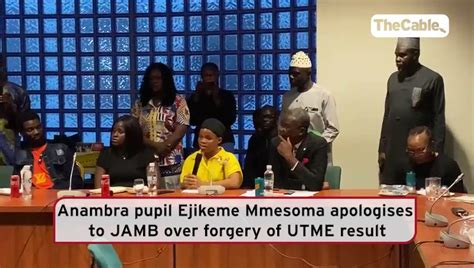 TheCable On Twitter Anambra Pupil Ejikeme Mmesoma Apologises To JAMB