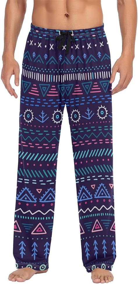 Freeamg Men S Pajama Bottoms Geometric Ethnic Pattern Drawstring Lounge Pants Soft Sleepwear