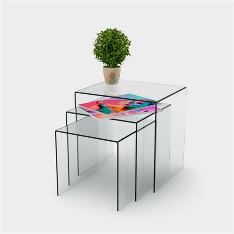 Acrylic Nest Of Tables Uk Made Wrights Gpx