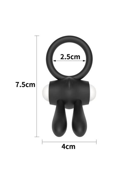 Anillo Vibrador Orejas De Conejo OEM Sex Shop Ofertas Color Negro