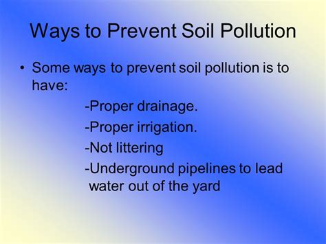 Prevention Of Soil Pollution