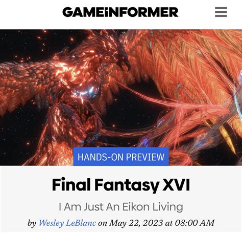 Genki On Twitter Final Fantasy Xvi Previews Are Glowing Ff