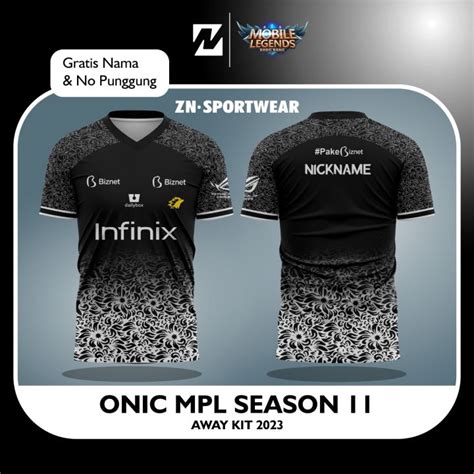 Baju Jersey Onic Mpl S Away Black Terbaru Esport Game Lazada