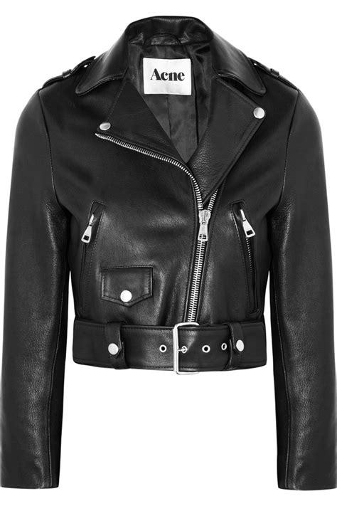 Lyst Acne Studios Mape Cropped Leather Biker Jacket In Black