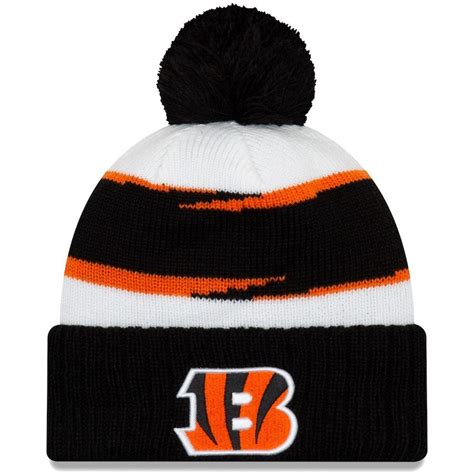 Mens Cincinnati Bengals New Era Whiteblack Thanksgiving Cuffed Pom Knit Hat Your Price 27