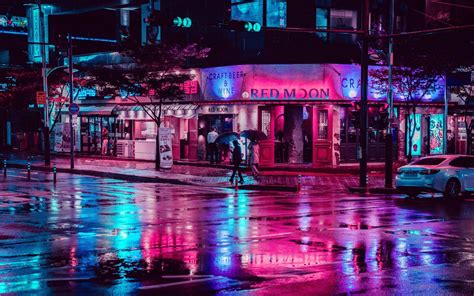 Street Night Rain Wallpapers Wallpaper Cave